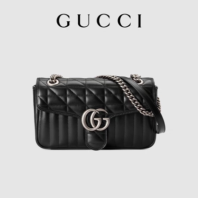 GUCCI GG Markowa torba listonoszka Marmont Torba na ramię Mała pikowana skóra