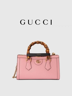 Różowa skórzana torba GG Gucci Diana Bamboo Bag Torebka OEM
