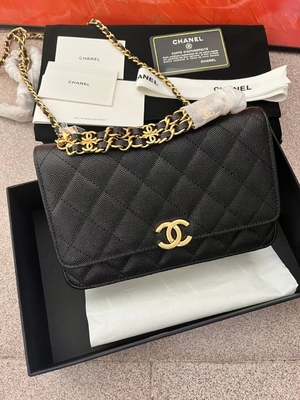 Klasyczny portfel KWOC z łańcuszkiem Mała torebka Chanel AP3019