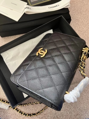 Klasyczny portfel KWOC z łańcuszkiem Mała torebka Chanel AP3019