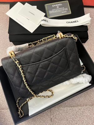 Klasyczny portfel KWOC z łańcuszkiem Mała torebka Chanel AP3019