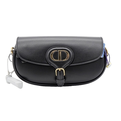 Czarna torba na ramię ze skóry cielęcej Dior Bobby East West Bag Hobo