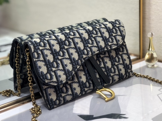 Długi, ukośny, żakardowy portfel marki Dior marki OEM