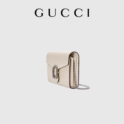 60 cm damska mini skórzana torba na łańcuszku GUCCI Dionysus zapinana na zatrzask
