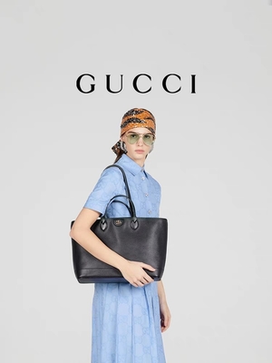 Markowa torba na ramię GUCCI Ophidia, mała, średnia, ziarnista, czarna