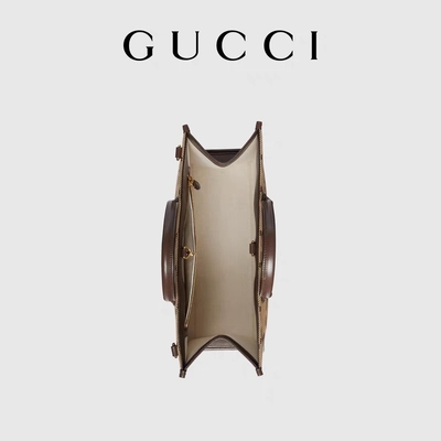 GUCCI Markowa torba na ramię Jumbo GG Tote Bag Camel Men Gentleman