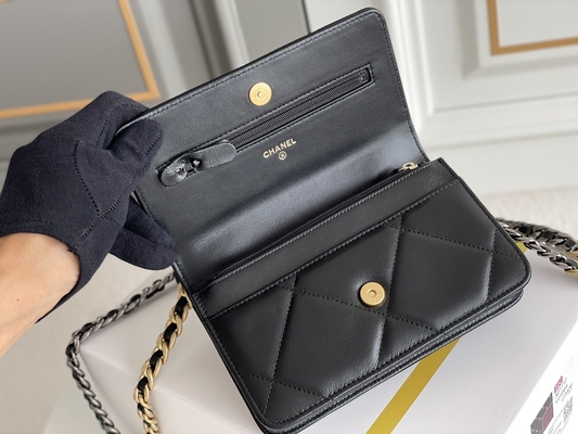 Ulubiona markowa torba ze skóry jagnięcej Chanel 19 z klapką Mini OEM