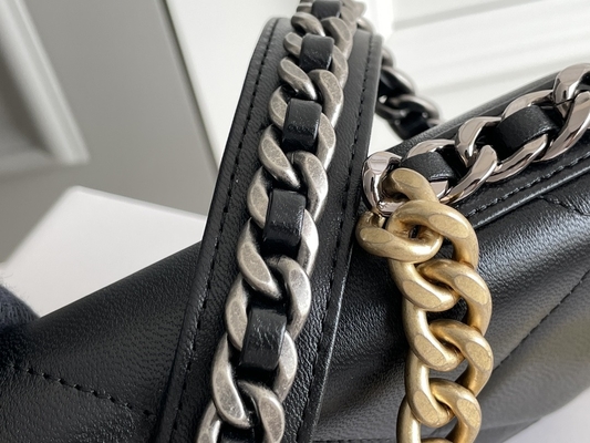 Ulubiona markowa torba ze skóry jagnięcej Chanel 19 z klapką Mini OEM