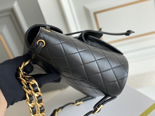 Chanel skórzany plecak z klapką projektant marki 1994-1996 diament pikowany dla kobiet