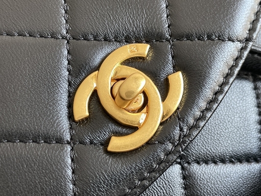 Chanel skórzany plecak z klapką projektant marki 1994-1996 diament pikowany dla kobiet