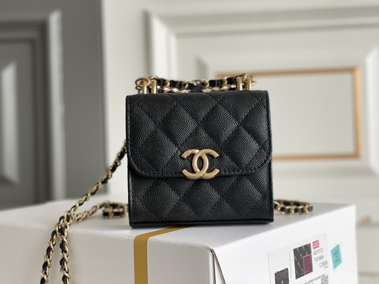 Klasyczna złota dwukierunkowa torba Chanel ze skóry licowej Double C AP3020