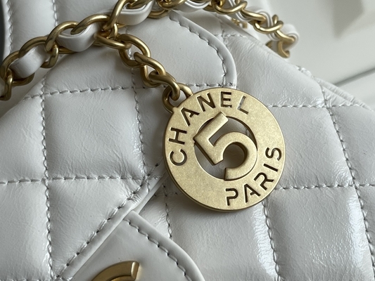 Klasyczna biała skóra cielęca Ulubione markowe torby z łańcuszkiem Chanel 2023 Cruise Bags