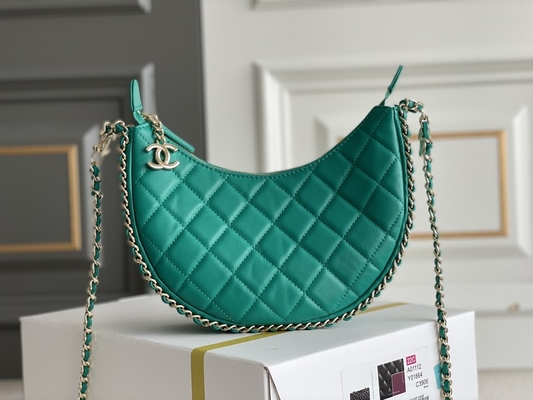 Czarny łańcuszek Mini Sling Bag Markowa torebka Chanel Hobo ze skóry cielęcej