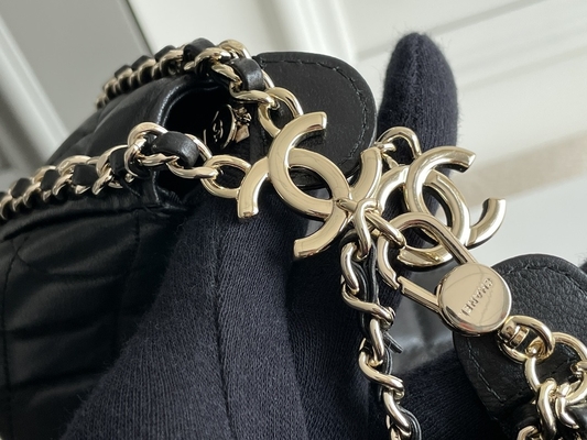 Czarny łańcuszek Mini Sling Bag Markowa torebka Chanel Hobo ze skóry cielęcej