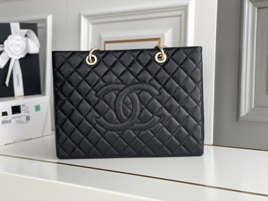 Duża duża torba na zakupy GST ze skóry liczi i kawioru Chanel