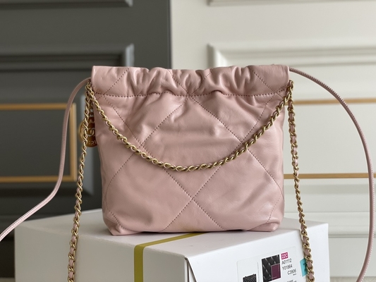 Markowa torebka damska Chanel 22B MINI 22S skóra cielęca różowy biały czarny żółty