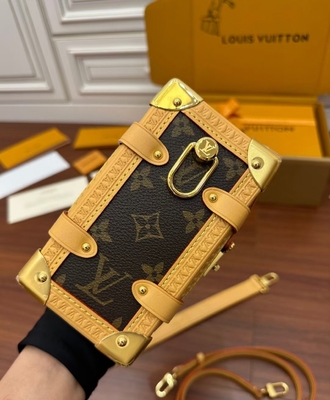 Brązowa walizka płócienna Presbyopic Louis Vuitton LV z bocznym kufrem z monogramem PM