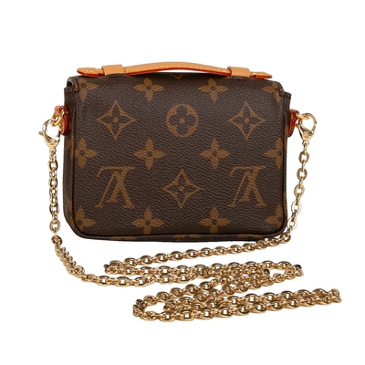 Mini designerska torba z monogramem Micro Metis LV torba przez ramię brązowa