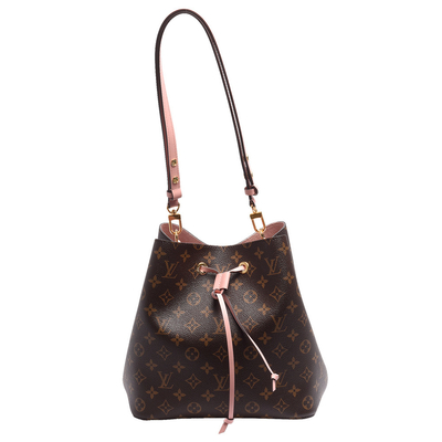 Skórzane wykończenie Louis Vuitton NéOnoé Mm Czarna torba z monogramem