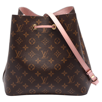 Skórzane wykończenie Louis Vuitton NéOnoé Mm Czarna torba z monogramem