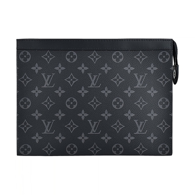 Monogram Eclipse Markowa torba męska Pochette Louis Vuitton Voyage Etui z płóciennym wykończeniem