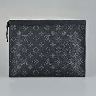 Monogram Eclipse Markowa torba męska Pochette Louis Vuitton Voyage Etui z płóciennym wykończeniem
