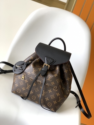 Odpinany plecak ze skóry cielęcej z monogramem Shadow LV Montsouris PM
