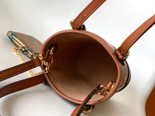 Metaliczne kwiatowe torby Louis Vuitton Neverfull Bucket Bag M81724