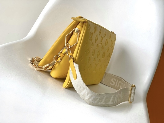 Niestandardowe markowe torby z wytłoczonym monogramem słonecznika Coussin PM Louis Vuitton Puffy Lambskin