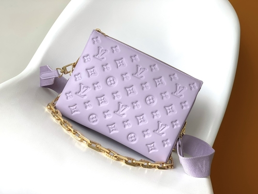 Niestandardowe markowe torby z wytłoczonym monogramem słonecznika Coussin PM Louis Vuitton Puffy Lambskin