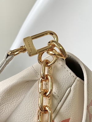 Ulubiona kremowa mini torba na ramię ze skóry LV Rose Trianon Two Monogram Empreinte