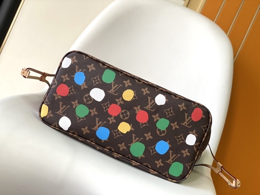 czarna torebka LV X Yayoi Kusama Louis Vuitton Neverfull MM Monogram Multicolor