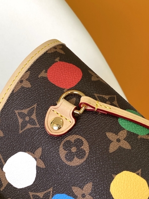czarna torebka LV X Yayoi Kusama Louis Vuitton Neverfull MM Monogram Multicolor