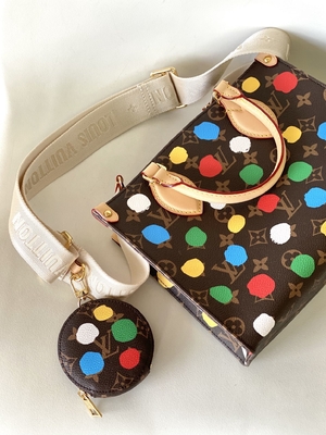 Ulubiona markowa torba LV X Yayoi Kusama OnTheGoMM Monogram Multicolor
