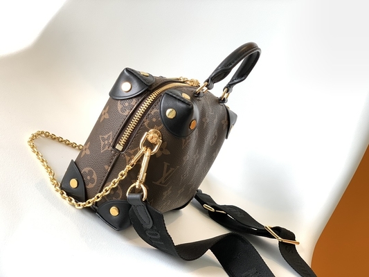 Niestandardowe markowe torby Louis Vuitton Petite Malle Souple Empreinte Monogram Brown Black