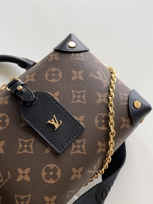 Niestandardowe markowe torby Louis Vuitton Petite Malle Souple Empreinte Monogram Brown Black