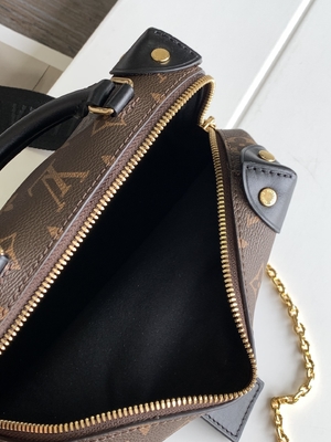 Niestandardowe markowe torby Louis Vuitton Petite Malle Souple Empreinte Monogram Brown Black