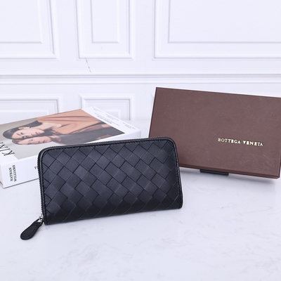 BV Skórzane mini designerskie portmonetki Bottega Veneta Intrecciato Portfel zapinany na zamek