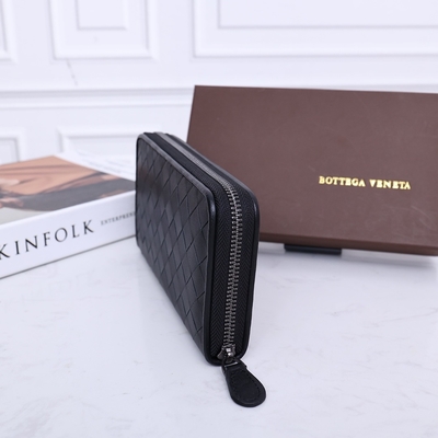BV Skórzane mini designerskie portmonetki Bottega Veneta Intrecciato Portfel zapinany na zamek