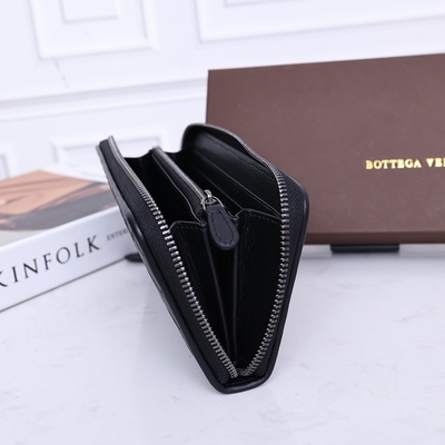 BV Skórzane mini designerskie portmonetki Bottega Veneta Intrecciato Portfel zapinany na zamek