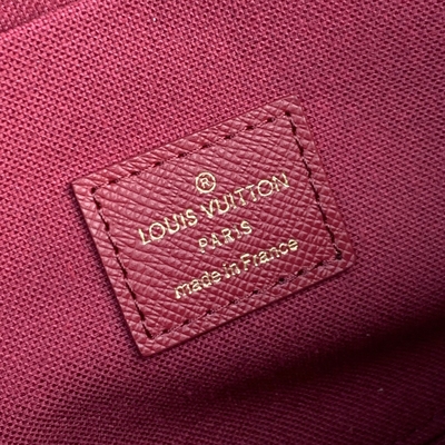 Portfel Mini LV Felicie Pochette z monogramem, podszewka w kolorze fuksji
