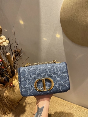 Haftowane Mini Designerskie Torebki Dior Caro Denim Małe