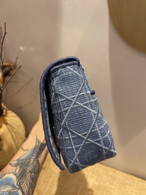 Haftowane Mini Designerskie Torebki Dior Caro Denim Małe