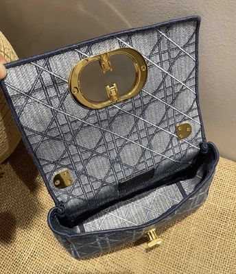 Haftowane Mini Designerskie Torebki Dior Caro Denim Małe