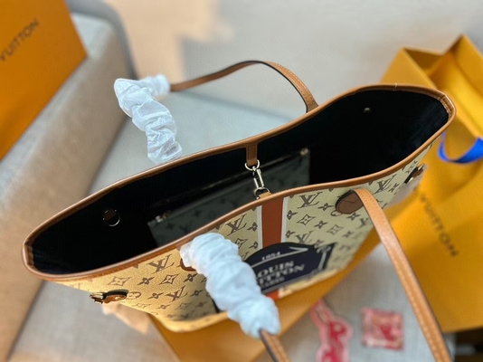 Damska torebka Louis Vuitton Preloved Beżowa torebka Neverfull Monogram