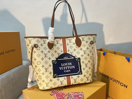 Damska torebka Louis Vuitton Preloved Beżowa torebka Neverfull Monogram