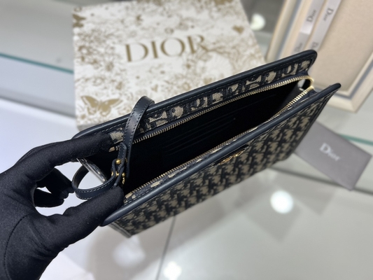 Torebka 2 w 1 Mini Dior 30 Montaigne Niebieski ukośny żakard