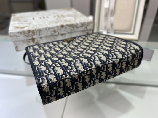 Torebka 2 w 1 Mini Dior 30 Montaigne Niebieski ukośny żakard