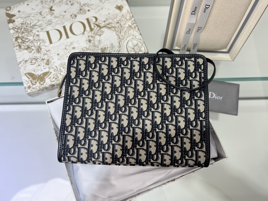 Torebka 2 w 1 Mini Dior 30 Montaigne Niebieski ukośny żakard