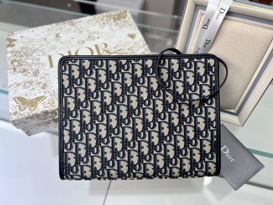 Torebka 2 w 1 Mini Dior 30 Montaigne Niebieski ukośny żakard
